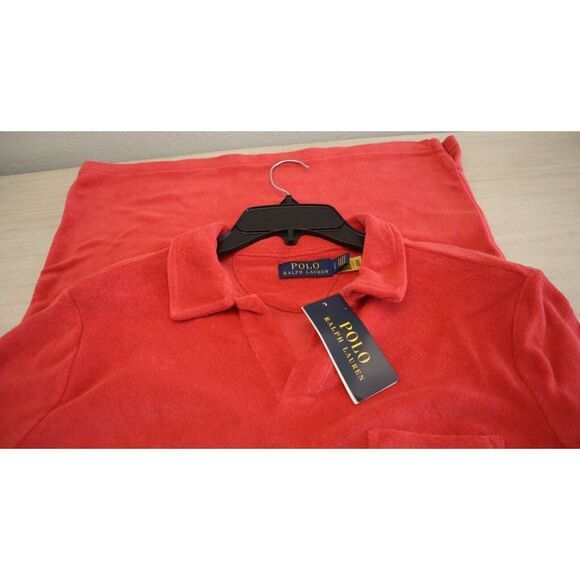 Polo Ralph Lauren Men's Sz Small Red Custom Slim Fit Terry S/S Polo Shirt $95 - Picture 5 of 10